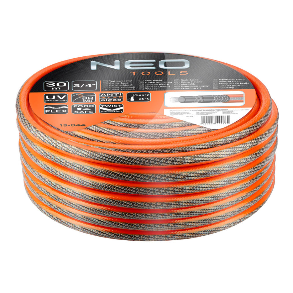 NEO TOOLS Locsolótömlő 3/4"x30 m, 6 rétegű PROFESSIONAL 15-844