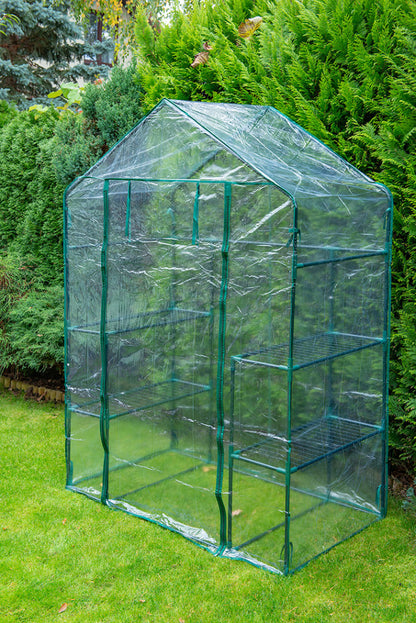 NEO TOOLS Növényház 143 x 73 x 195cm, PVC fólia, fémszerkezet 15-902