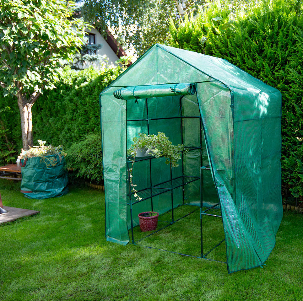 NEO TOOLS Növényház 143 x 143 x 195cm, PE fólia, fémszerkezet 15-911