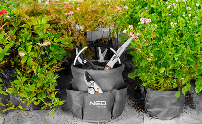 NEO TOOLS Kerti szerszámos táska, 28x28x27cm, oxford szövet, oldalzsebekkel 15-963