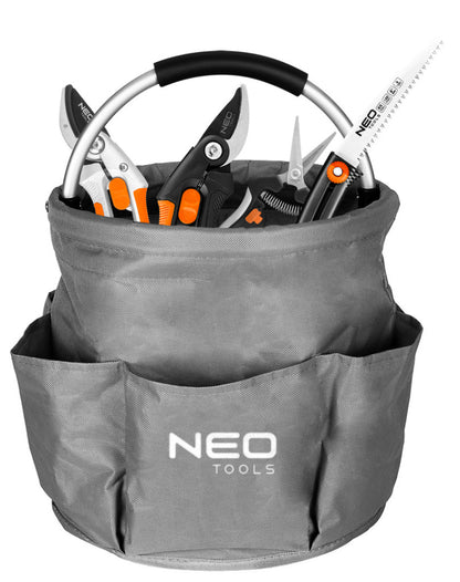 NEO TOOLS Kerti szerszámos táska, 28x28x27cm, oxford szövet, oldalzsebekkel 15-963