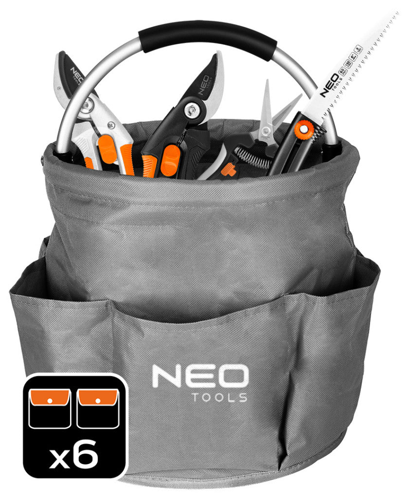 NEO TOOLS Kerti szerszámos táska, 28x28x27cm, oxford szövet, oldalzsebekkel 15-963