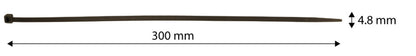 NEO TOOLS Kerti kötegelő, gyorskötöző 4,8x300mm, 50db, barna 15-972
