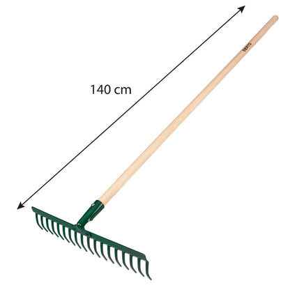 VERTO Gereblye, 18 fogú, fa nyéllel, Minimum rendelés: 4db 15G058
