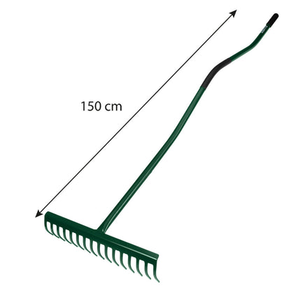 VERTO Gereblye, 16 fogú, gumírozott ergonómikus gumírozott fém nyéllel, Minimum rendelés: 4db 15G081