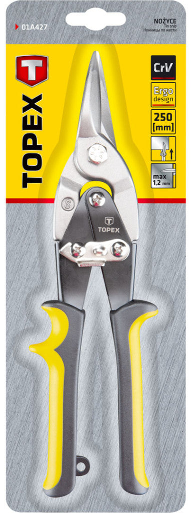 TOPEX LEMEZOLLÓ 250MM ÁTTÉTELES EGYENES 01A427