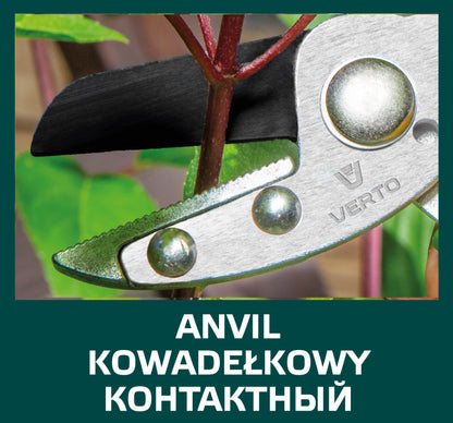 VERTO Metszőolló, rávágó, 190mm, penge:41mm, vágókap.: 10mm, teflon bevonat 15G201