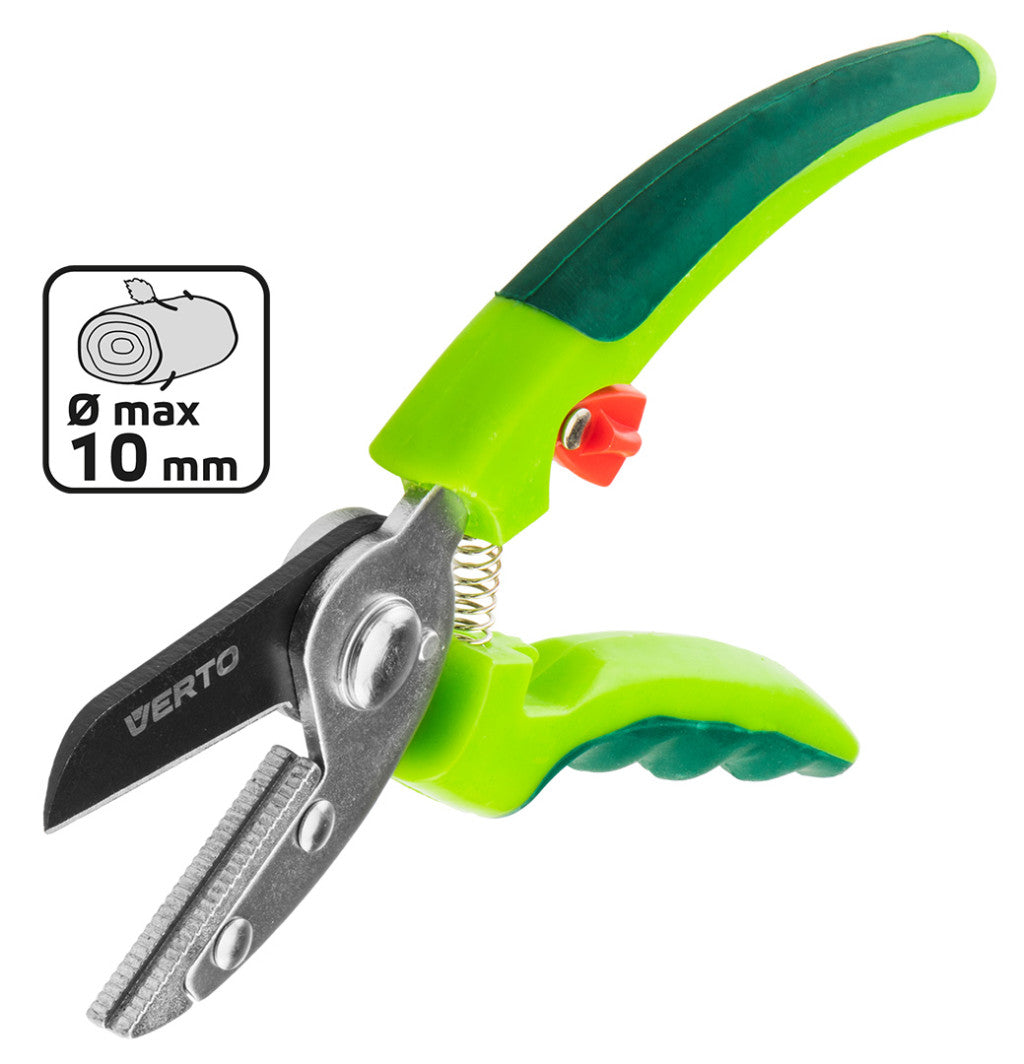 VERTO Metszőolló, rávágó, 190mm, penge:41mm, vágókap.: 10mm, teflon bevonat 15G201