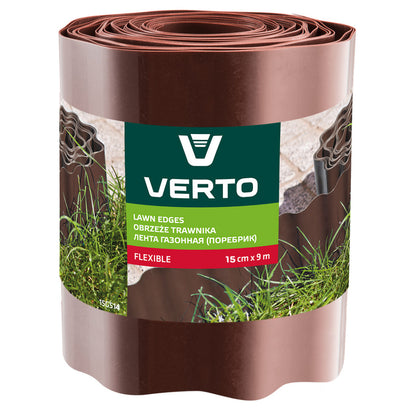 VERTO Ágyásszegély 15cm, 9m, barna 15G514