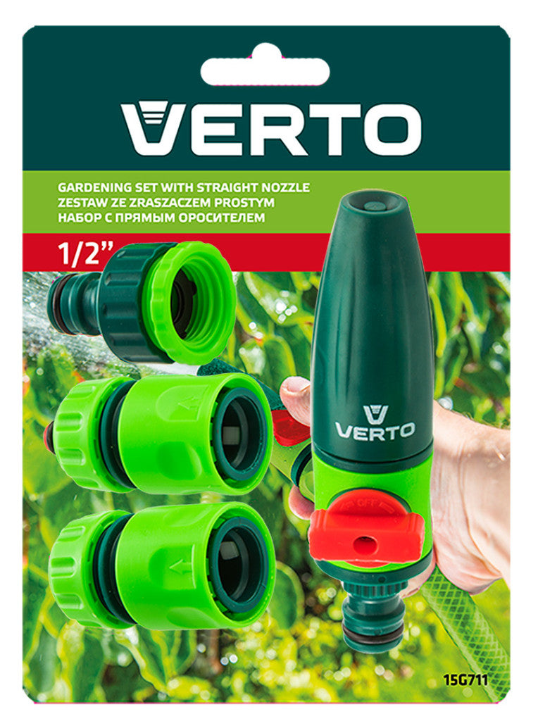 VERTO Öntözőfej csatlakozókkal 1/2", 4db 15G711