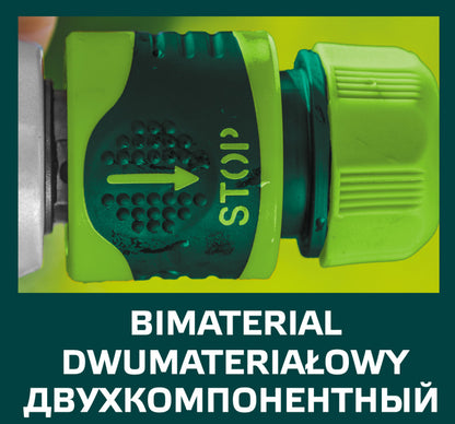 VERTO 30db Tömlő gyorscsatlakozó 1/2" vízstoppos, kétkomponensű, kínálódobozban 15G731-30