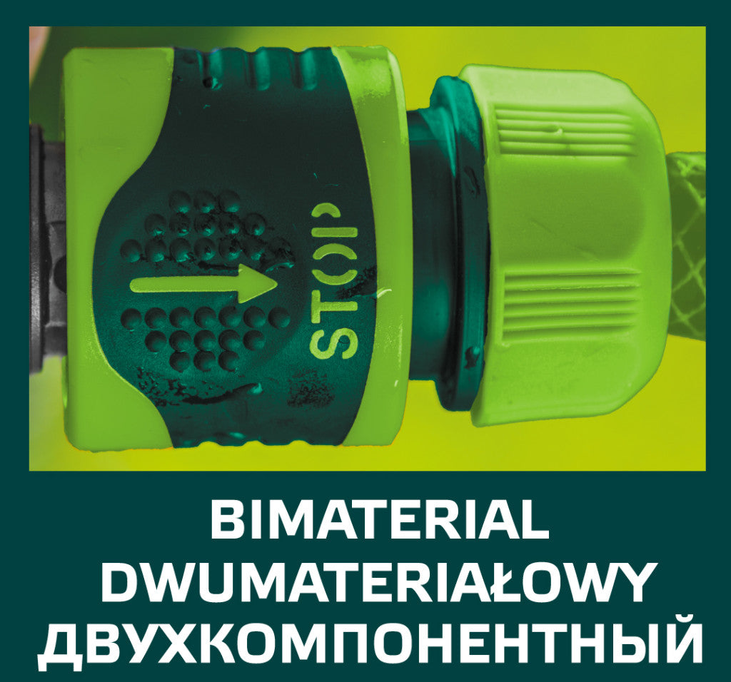 VERTO Tömlő gyorscsatlakozó 3/4" vizstoppos, kétkomponensű 15G733
