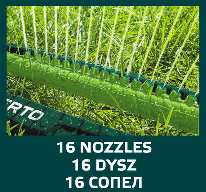 VERTO Négyszögesőztető, billenő, öntöző, 12x18m - 216 m2, 16 fúvóka 15G770