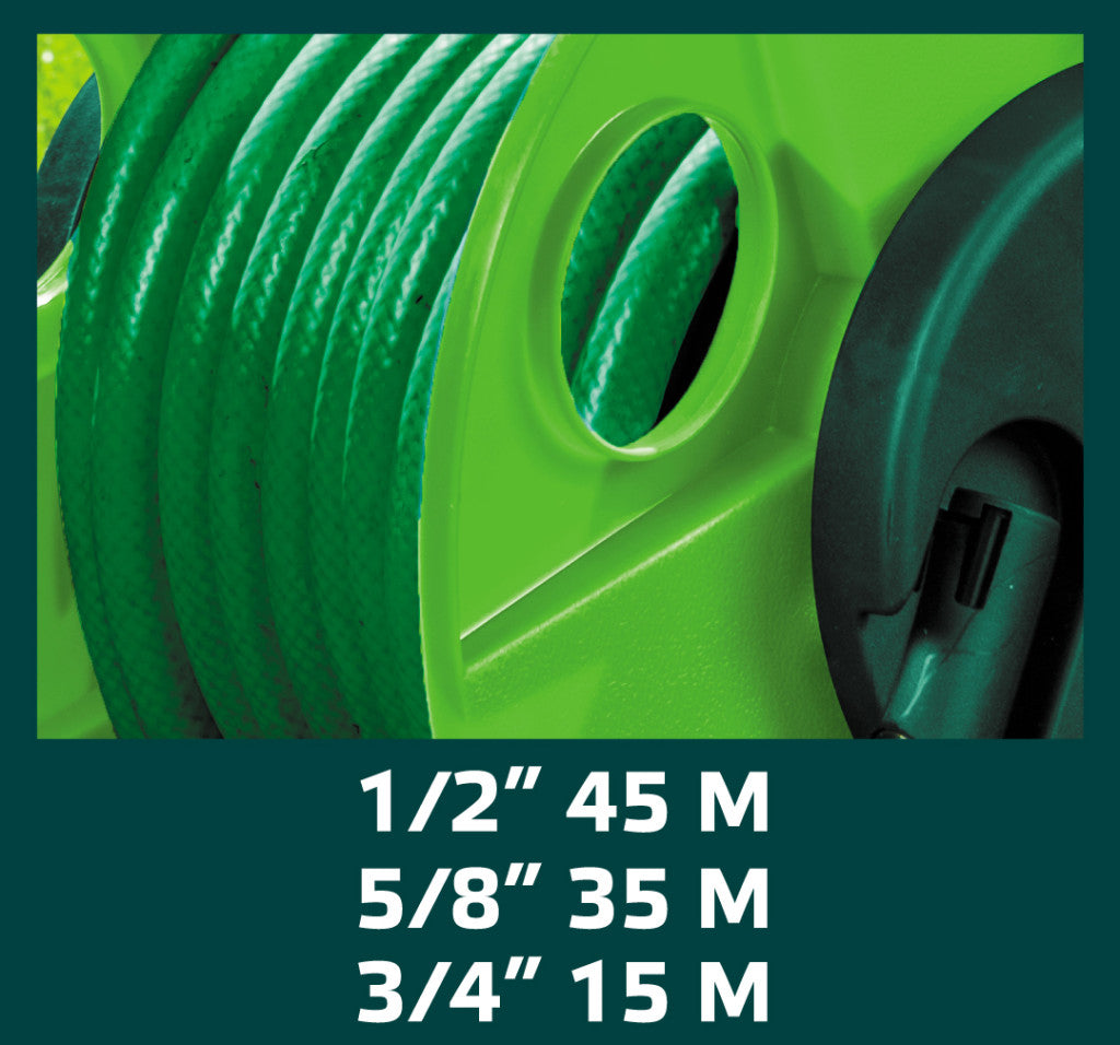 VERTO Tömlőkocsi, tömlőméret: 1/2" max45m, 5/8" max35 m 15G791