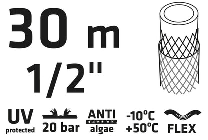 VERTO Locsolótömlő 30 m, 1/2", ECONOMIC, zöld 15G801