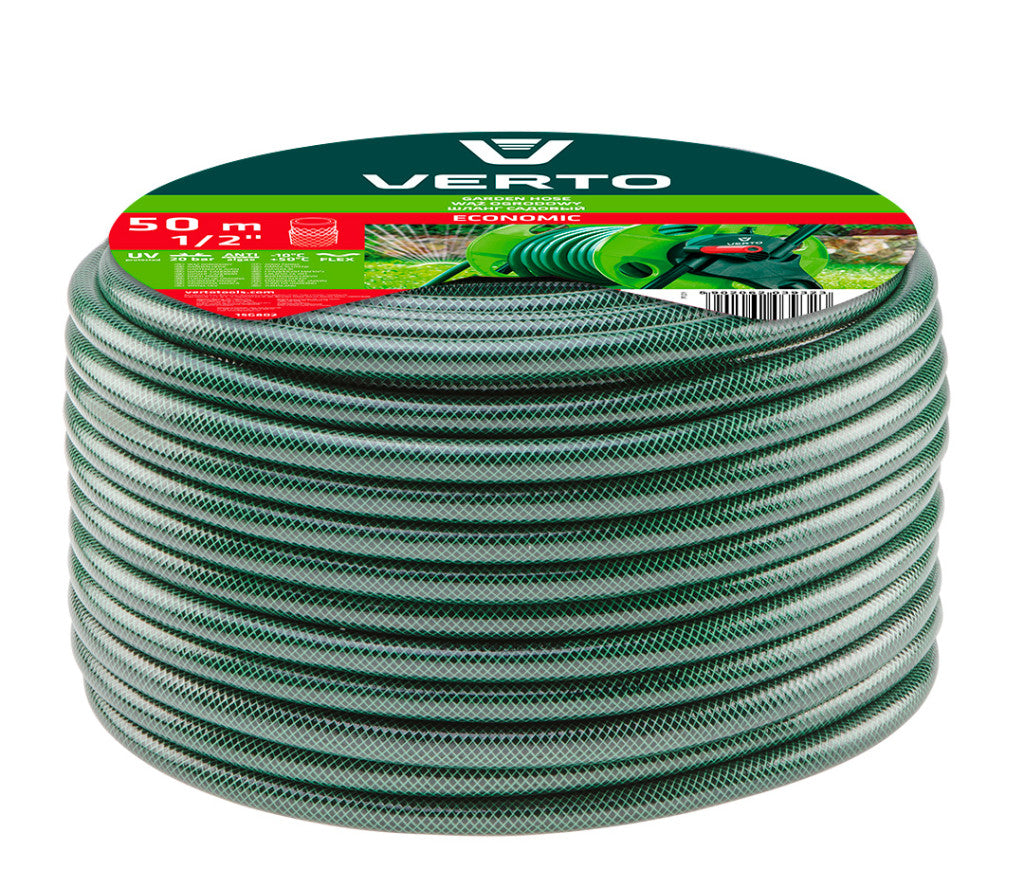 VERTO Locsolótömlő 50 m, 1/2", ECONOMIC, zöld 15G802