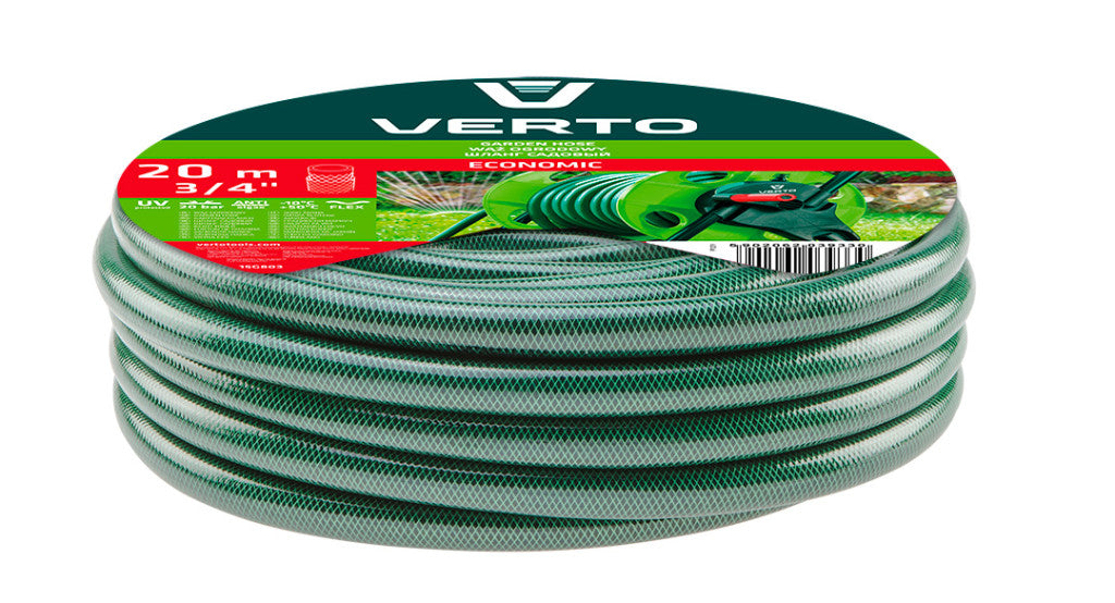 VERTO Locsolótömlő 20 m, 3/4", ECONOMIC, zöld 15G803