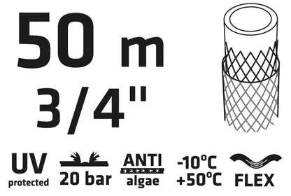 VERTO Locsolótömlő 50 m, 3/4", ECONOMIC, zöld 15G805
