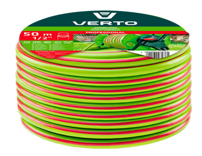 VERTO Locsolótömlő 50 m, 1/2", Professional: csomózódás, csavarodás védelem, UV álló, algásodás védelem 15G822