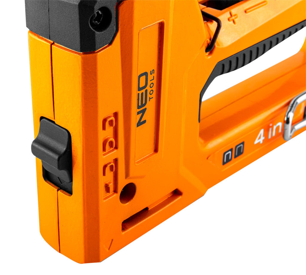 NEO TOOLS Tűzőgép, 4az1-ben, J, G, L, E kapcsokhoz, 6-14mm, alumínium 16-030