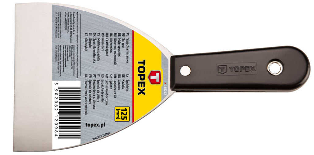 TOPEX Festékkaparó 125MM Műanyag NYÉLLEL 18B212