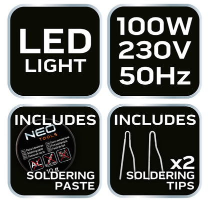 NEO TOOLS Forrasztópisztoly 100W 2 év garanciával 19-153