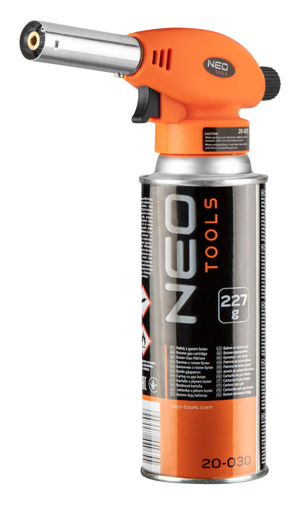 NEO TOOLS Gázforrasztó készlet, fej+ eldobható palack (EN 417, 227g) 20-041