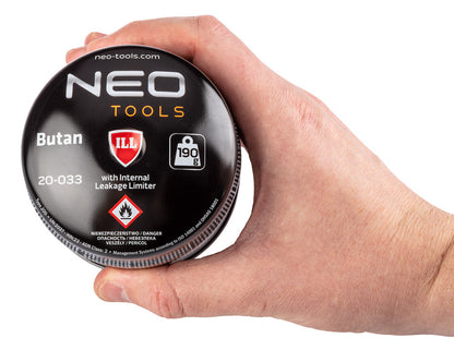 NEO TOOLS Gázforrasztó, perzselő, gázégő 4db tartállyal, 190g, szelepes tartállyal 20-045