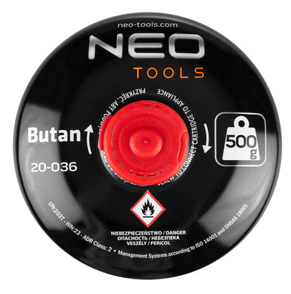 NEO TOOLS Kemping gázégő+ 2db gázpalack 20-060