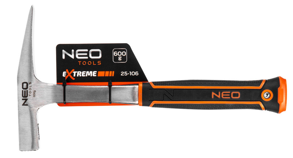 NEO TOOLS Kőműveskalapács keskeny fejjel, 600g, monoblokk, kétkomponensű markolat 25-106