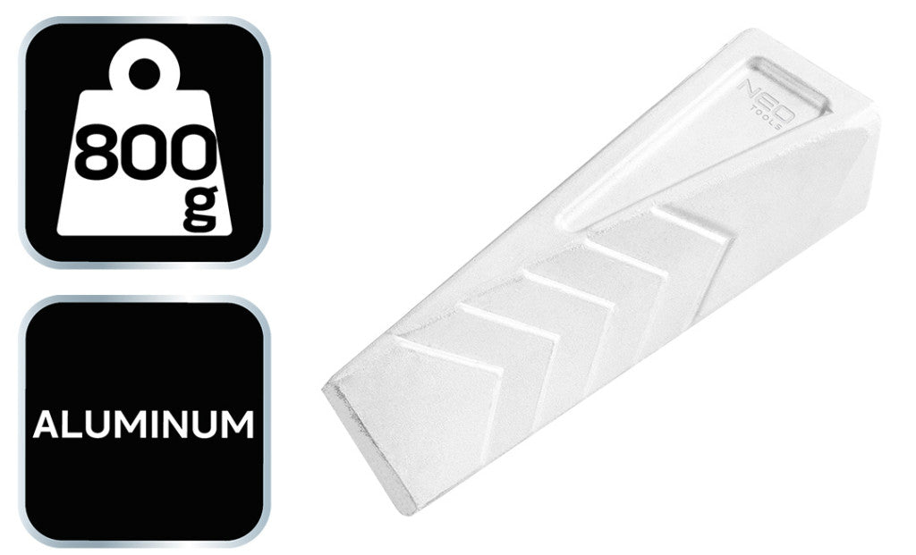 NEO TOOLS Alumínium csavart fahasító ék, 800 g, fogazott 27-211