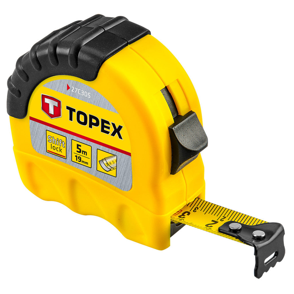 TOPEX Mérőszalag 5m / 19mm, "Shiftlock" 27C305