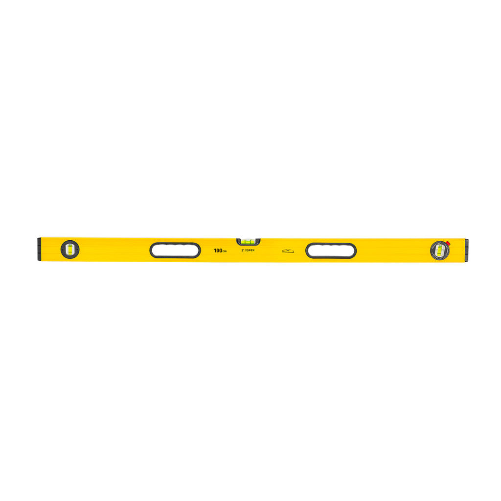 TOPEX Vízmérték, 100cm, 3 libella, 2 markolat, aluminium, ±0,5mm/m 29C604