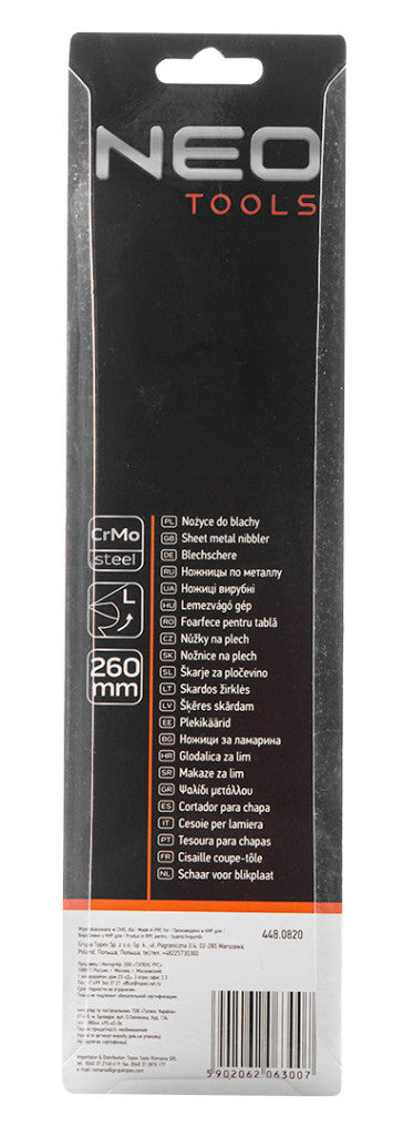 NEO TOOLS Lemezolló 260mm, balos 31-082