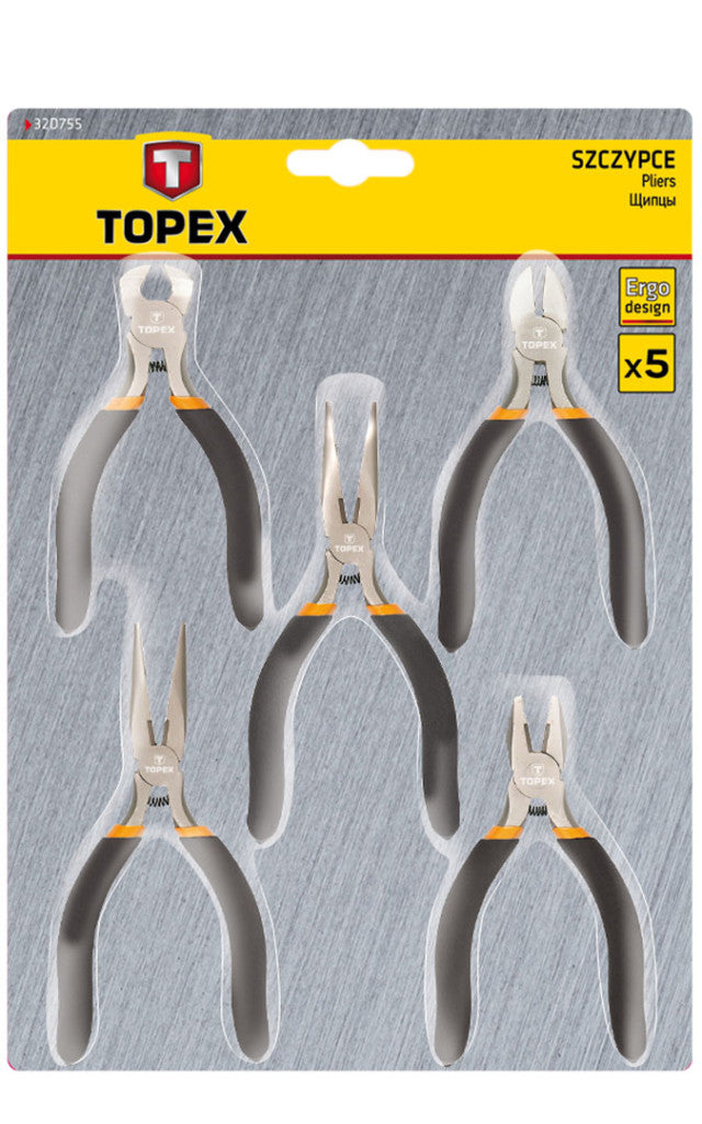 TOPEX Precíziós Fogókészlet 5db, 125mm 32D755