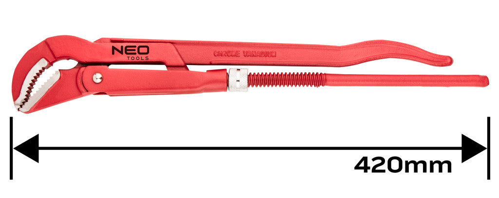 NEO TOOLS Csőfogó 45fok, 1,5", CrV, Line, 420mm 25 év garanciával 02-427