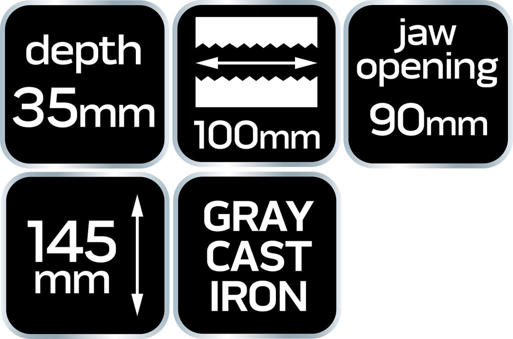 NEO TOOLS Gépsatu, 2 irányban állítható 100mm 35-035