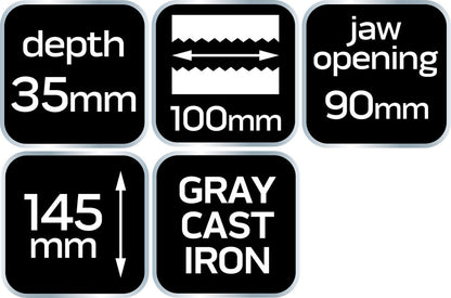 NEO TOOLS Gépsatu, 2 irányban állítható 100mm 35-035