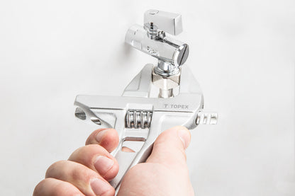 TOPEX Állítható villáskulcs, csavarkulcs, 200mm, 0-70mm, aluminium  35D700