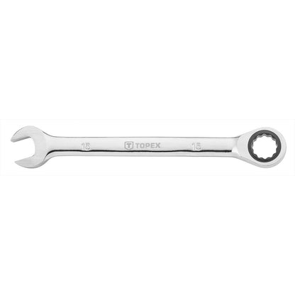 TOPEX Racsnis csillag-villáskulcs 15mm CrV 35D744