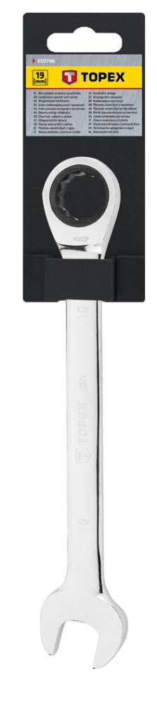 TOPEX Racsnis csillag-villáskulcs 19mm CrV 35D746