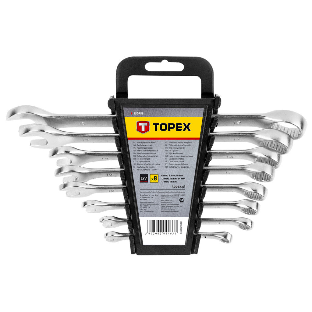 TOPEX Csillag-villáskulcs készlet 6-19mm, 8db 35D756