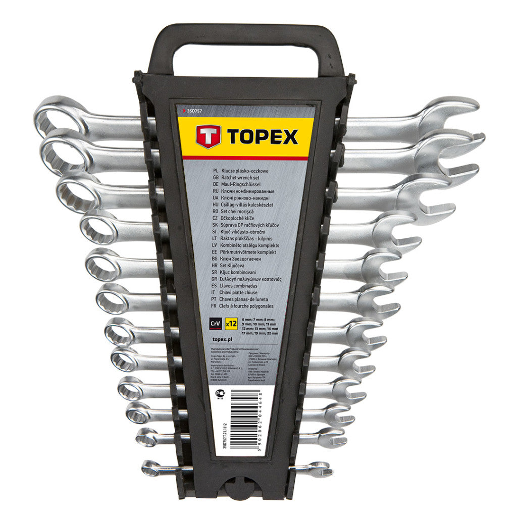 TOPEX Csillag-villáskulcs készlet 6-22mm, 12db 35D757