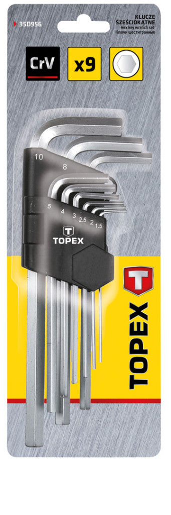 TOPEX Imbuszkulcs készlet 9db, HOSSZÚ 1.5-10MM 35D956