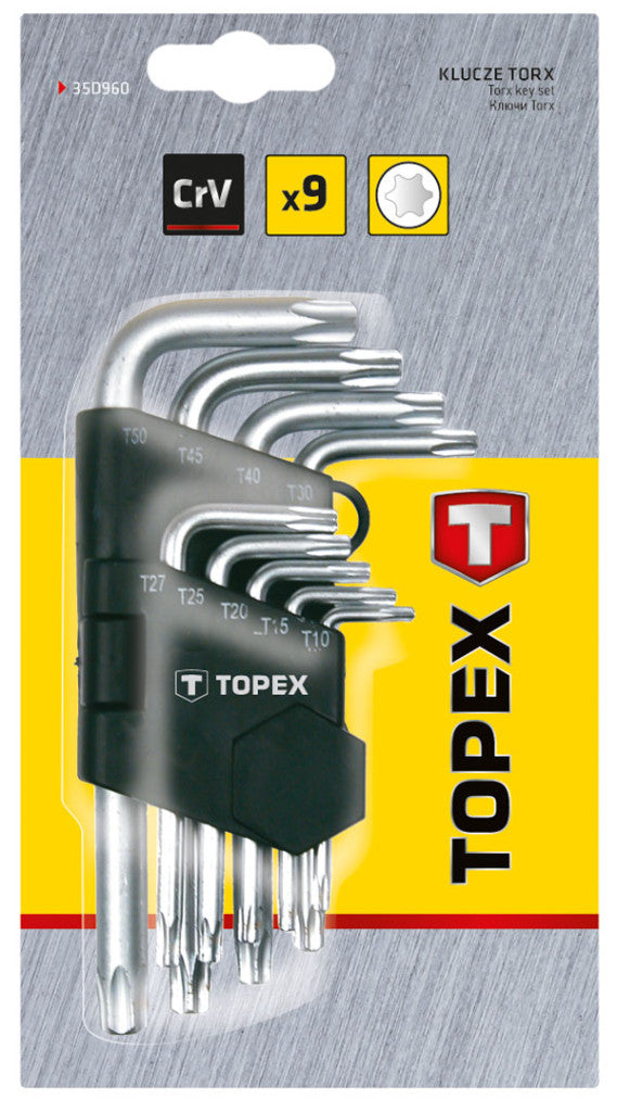 TOPEX Torxkulcs készlet 9db, T10-T50 35D960