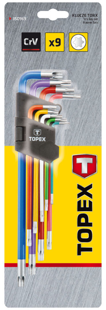 TOPEX Torxkulcs készlet 9db, SZÍNES 35D969