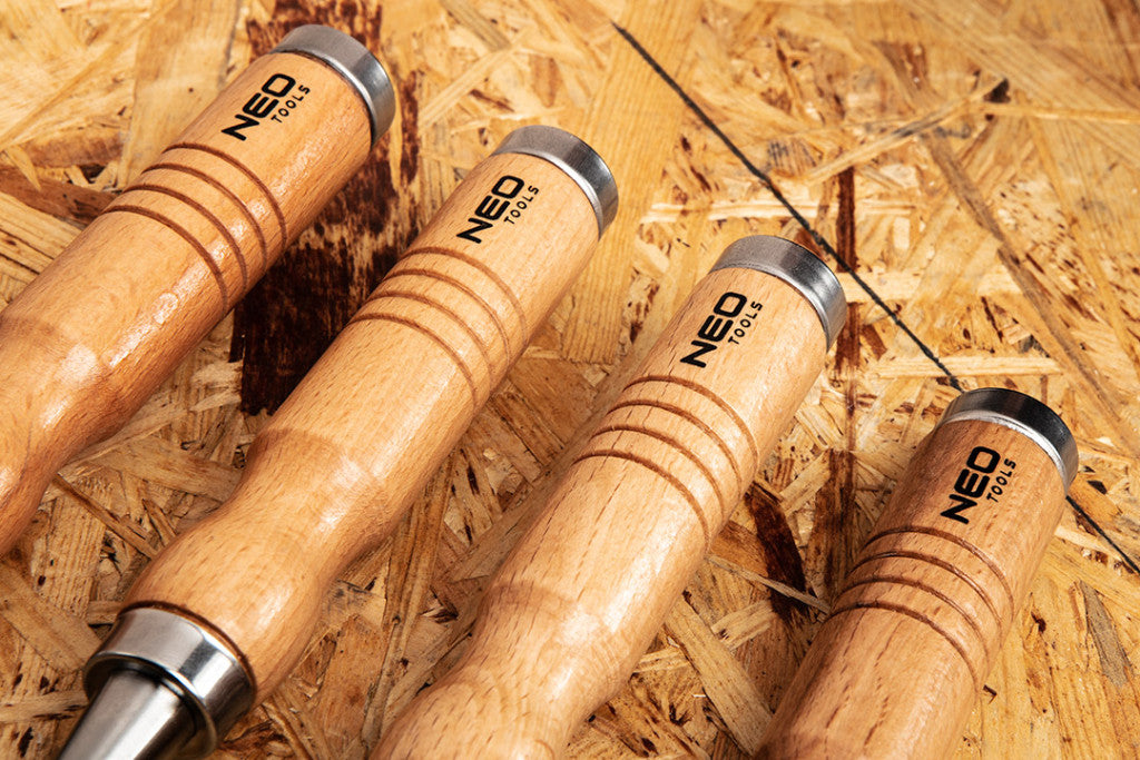 NEO TOOLS Favéső készlet 6, 12, 18, 24mm, 4db-os fa nyéllel 37-800