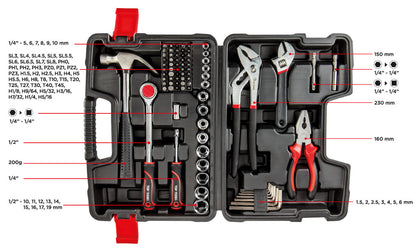 Top Tools Szerszámkészlet 1/4", 1/2" 81db 38D510