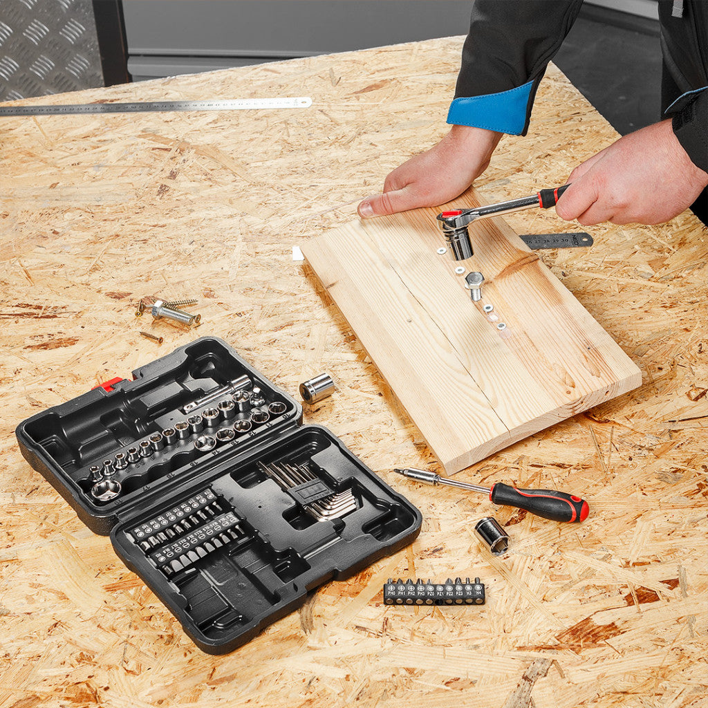 Top Tools Dugókulcskészlet + bitkészlet 3/8", 63db 38D515