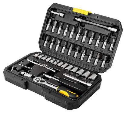 TOPEX Dugókulcskészlet + bitkészlet 1/4" 46db 38D640
